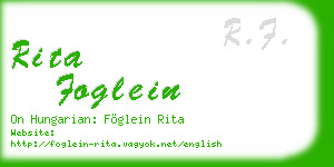 rita foglein business card